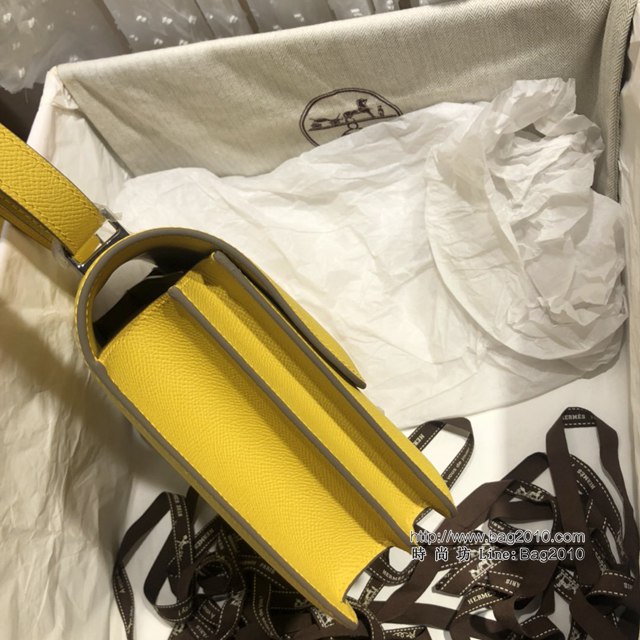 Hermes空姐包 愛馬仕Constance方胖子半手工 Epsom掌紋小牛進口皮 Hermes單肩斜挎包  tdh2099